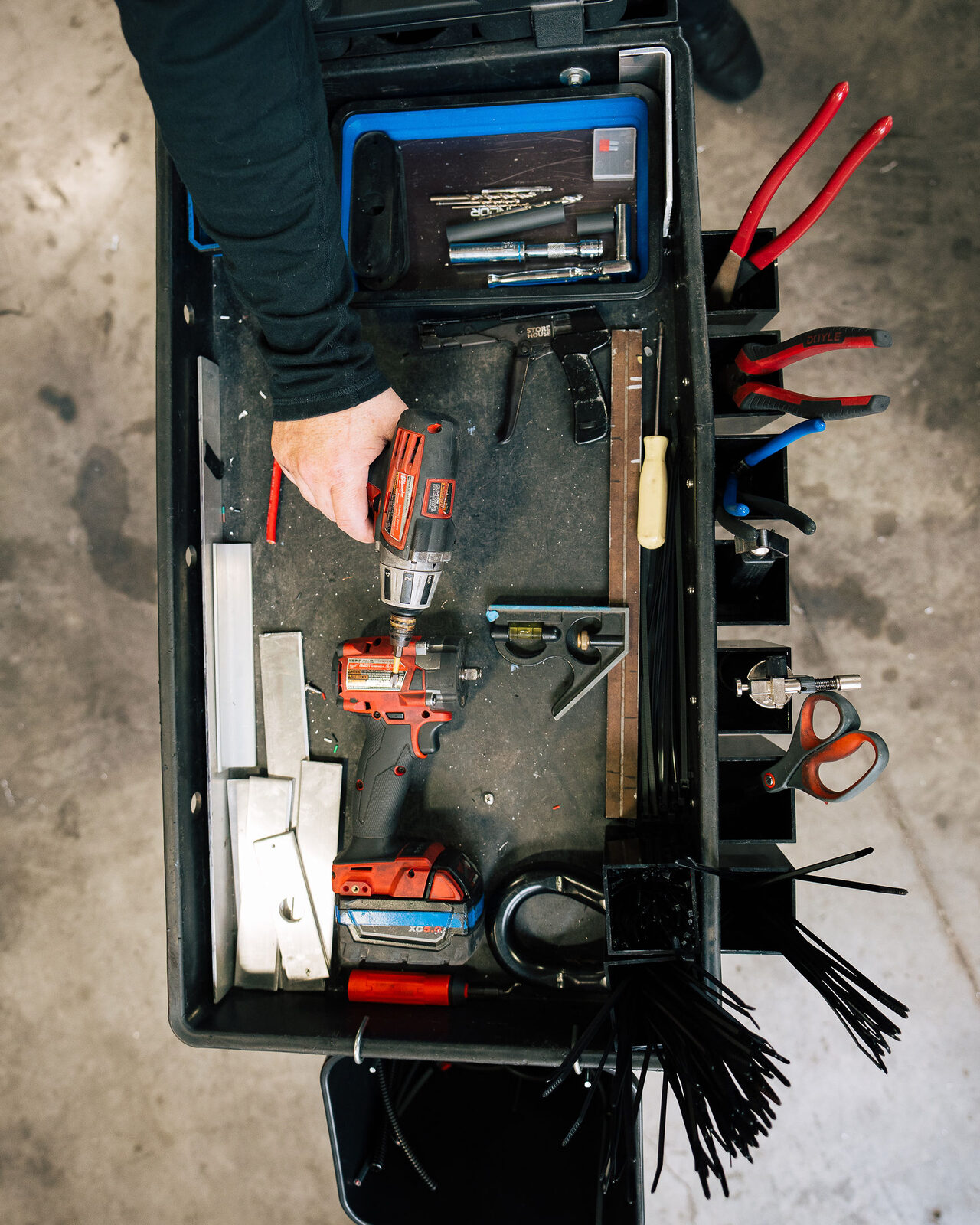 Open FESFAB field tool kit with impact driver and fabrication tools